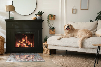 Plaque verre rectangulaire cheminée Motifs de mosaïque en carreaux