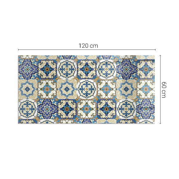 Plaque rectangulaire en verre pour poêle Motif mosaïque avec accents floraux