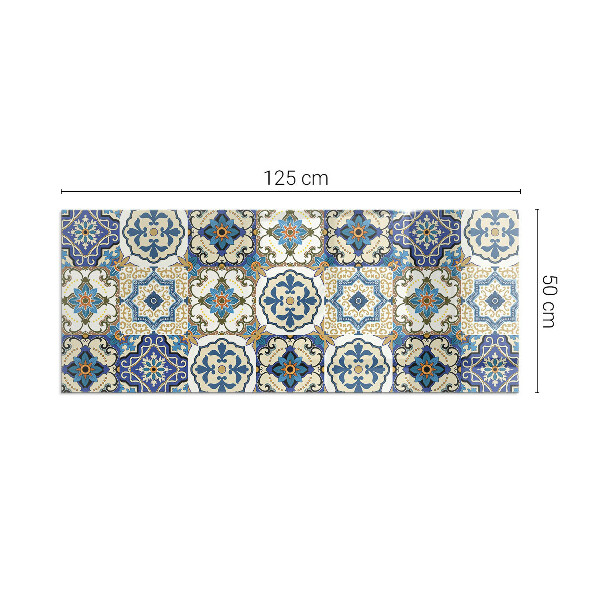 Plaque rectangulaire en verre pour poêle Motif mosaïque avec accents floraux
