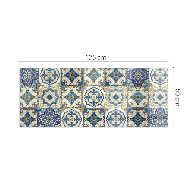 Plaque rectangulaire en verre pour poêle Motif mosaïque avec accents floraux