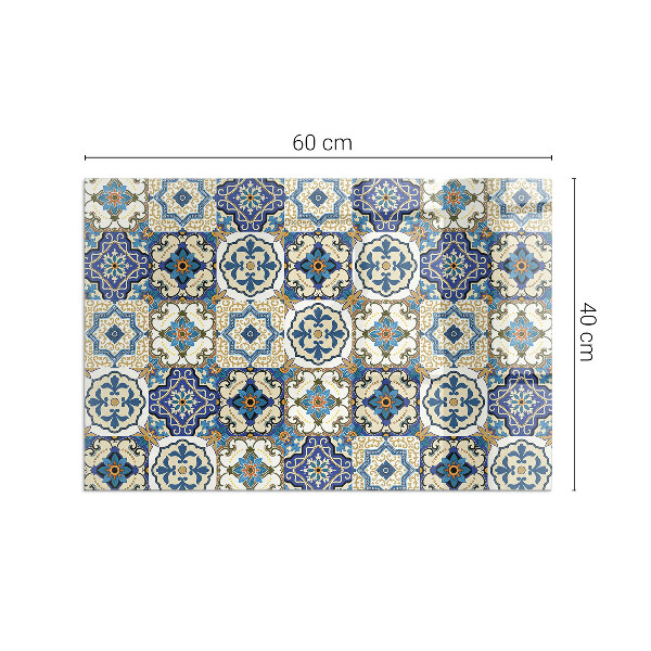 Plaque rectangulaire en verre pour poêle Motif mosaïque avec accents floraux