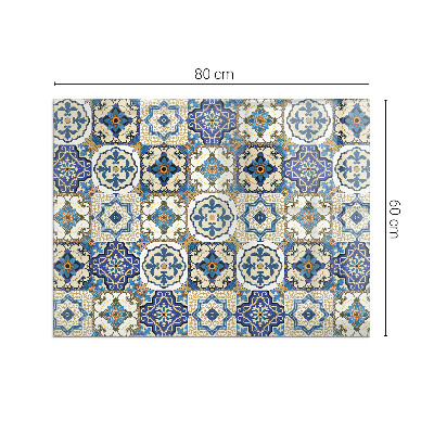 Plaque rectangulaire en verre pour poêle Motif mosaïque avec accents floraux