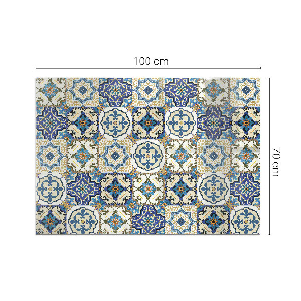 Plaque rectangulaire en verre pour poêle Motif mosaïque avec accents floraux