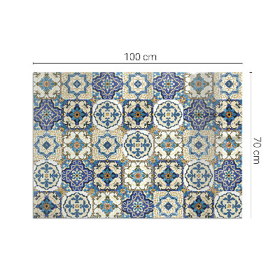 Plaque rectangulaire en verre pour poêle Motif mosaïque avec accents floraux