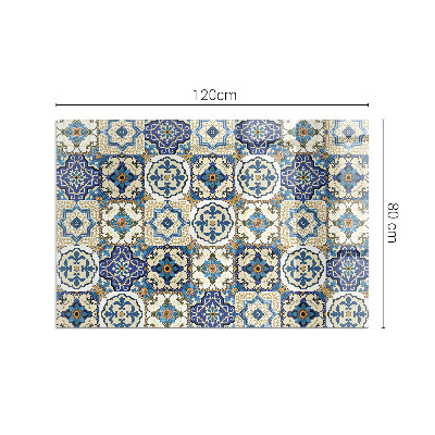 Plaque rectangulaire en verre pour poêle Motif mosaïque avec accents floraux