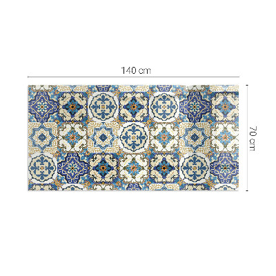Plaque rectangulaire en verre pour poêle Motif mosaïque avec accents floraux