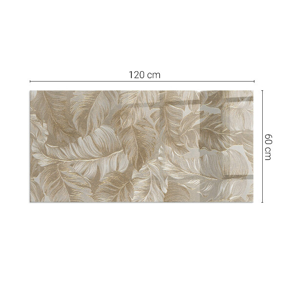 Plaque rectangulaire en verre pour poêle Motifs de feuilles délicats