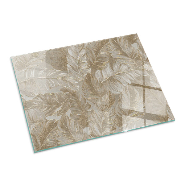 Plaque rectangulaire en verre pour poêle Motifs de feuilles délicats