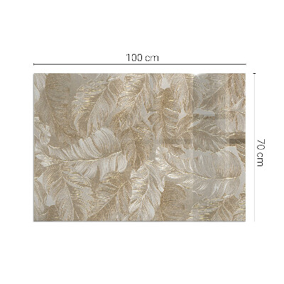 Plaque rectangulaire en verre pour poêle Motifs de feuilles délicats