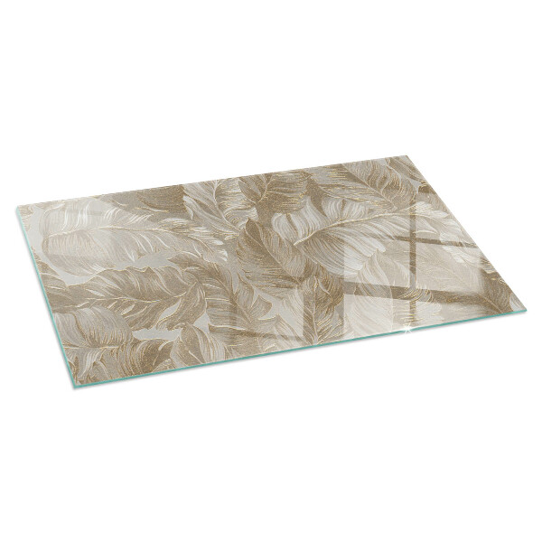 Plaque rectangulaire en verre pour poêle Motifs de feuilles délicats