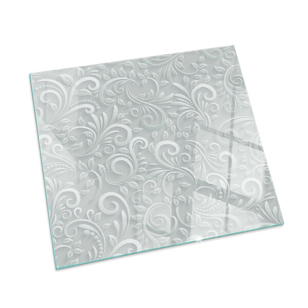 Plaque rectangulaire en verre pour poêle Motif végétal élégant