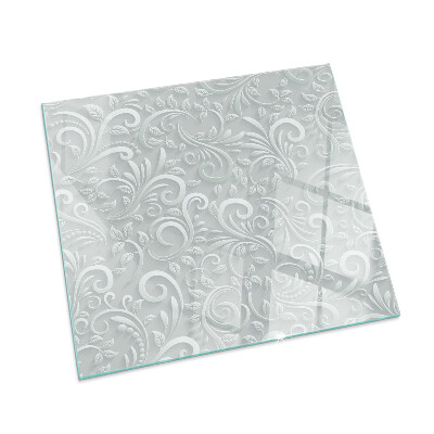 Plaque rectangulaire en verre pour poêle Motif végétal élégant