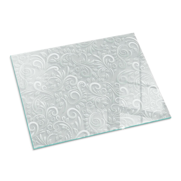Plaque rectangulaire en verre pour poêle Motif végétal élégant