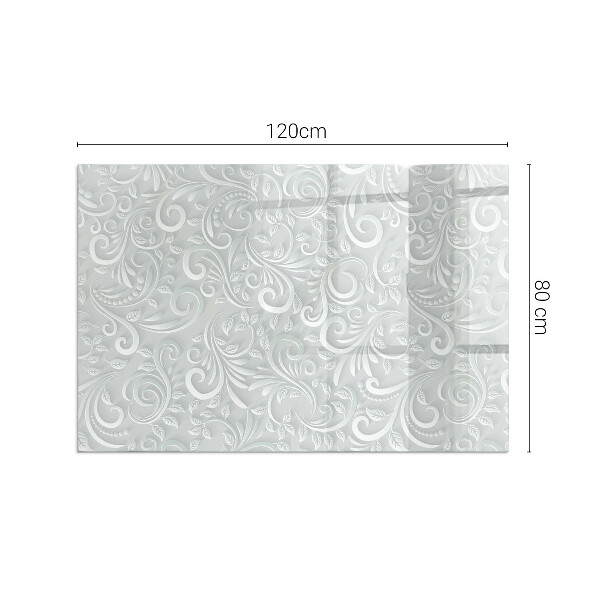 Plaque rectangulaire en verre pour poêle Motif végétal élégant