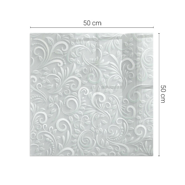 Plaque rectangulaire en verre pour poêle Motif végétal élégant