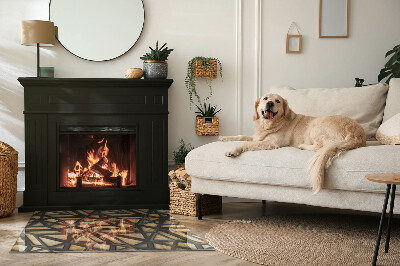 Plaque verre rectangulaire cheminée Des formes modernes avec une touche de bois