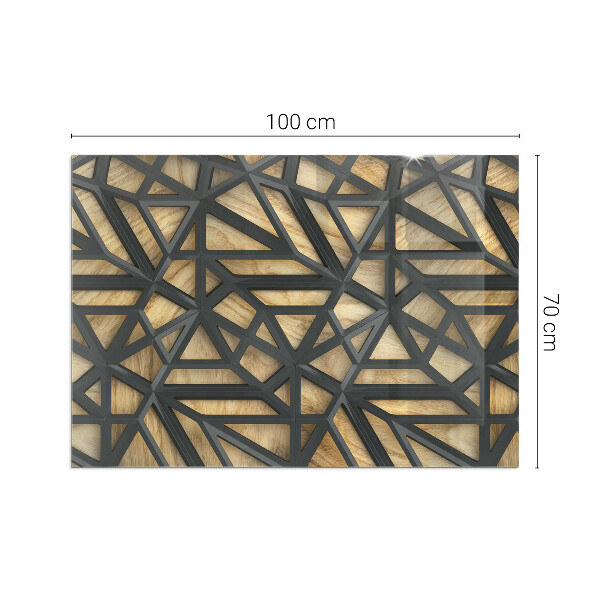 Plaque verre rectangulaire cheminée Des formes modernes avec une touche de bois