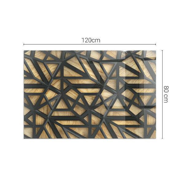 Plaque verre rectangulaire cheminée Des formes modernes avec une touche de bois