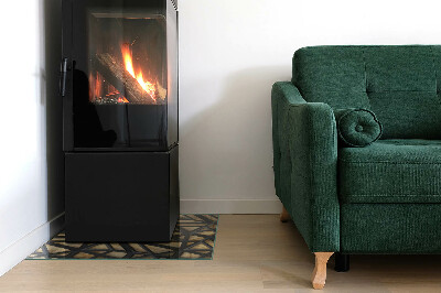 Plaque verre rectangulaire cheminée Des formes modernes avec une touche de bois