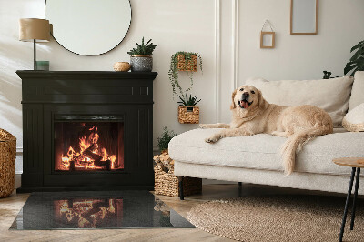 Plaque verre rectangulaire cheminée Modèle de structure de pierre