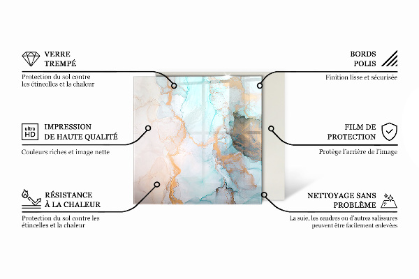 Plaque rectangulaire en verre pour poêle Abstraction géométrique des formes