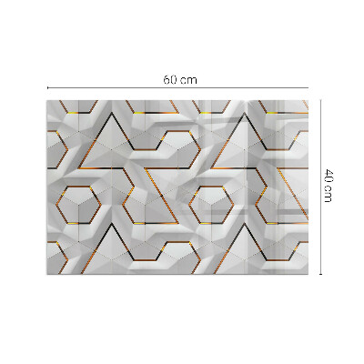 Plaque rectangulaire en verre pour poêle Motif de formes tridimensionnelles