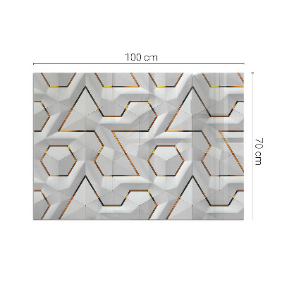 Plaque rectangulaire en verre pour poêle Motif de formes tridimensionnelles