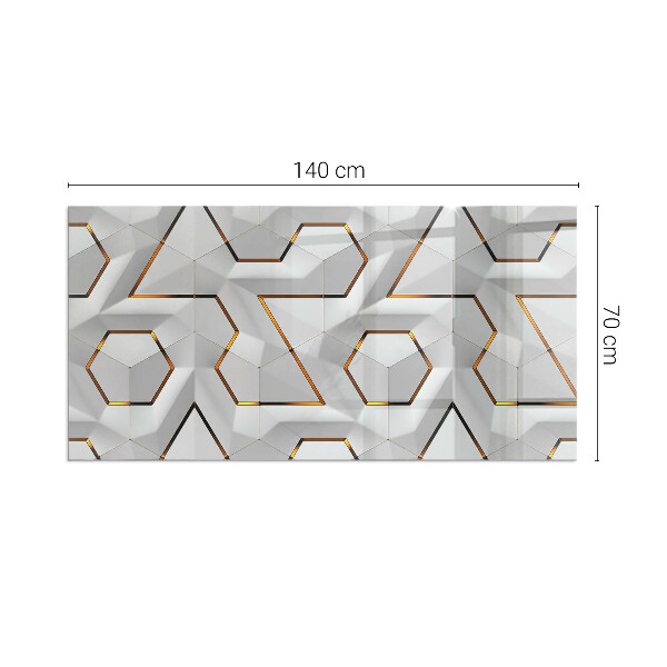 Plaque rectangulaire en verre pour poêle Motif de formes tridimensionnelles