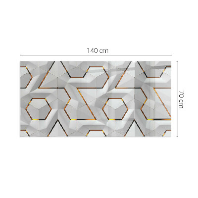 Plaque rectangulaire en verre pour poêle Motif de formes tridimensionnelles