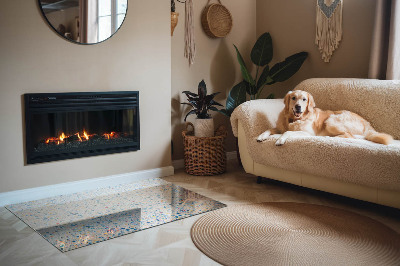 Plaque verre rectangulaire cheminée motif de texture abstrait