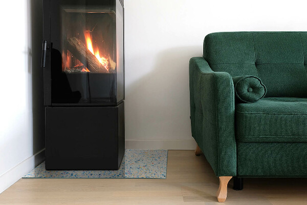 Plaque verre rectangulaire cheminée motif de texture abstrait