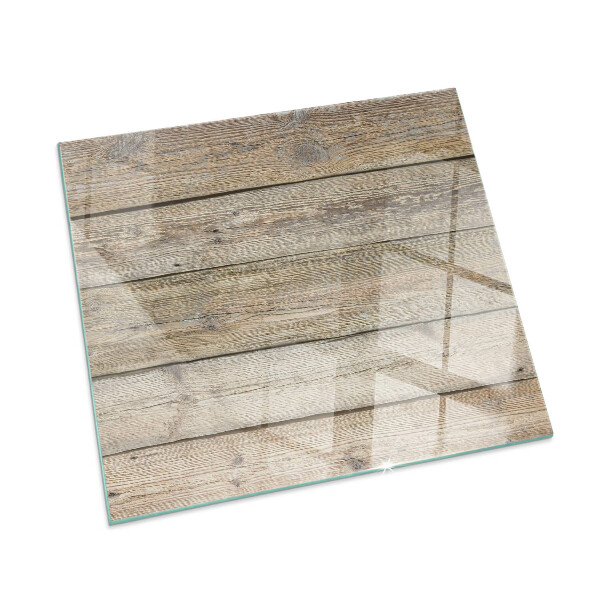 Plaque verre rectangulaire cheminée Grain de bois dans un style naturel