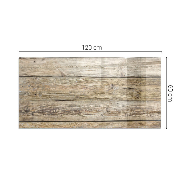 Plaque verre rectangulaire cheminée Grain de bois dans un style naturel