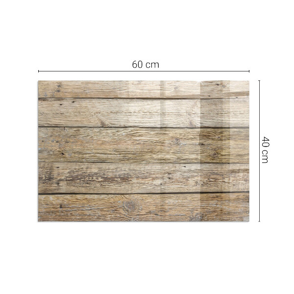Plaque verre rectangulaire cheminée Grain de bois dans un style naturel