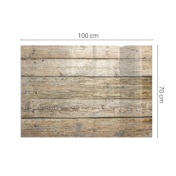 Plaque verre rectangulaire cheminée Grain de bois dans un style naturel