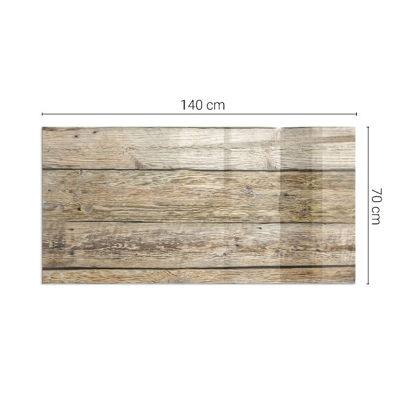 Plaque verre rectangulaire cheminée Grain de bois dans un style naturel