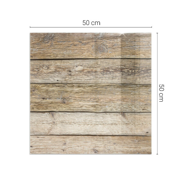 Plaque verre rectangulaire cheminée Grain de bois dans un style naturel