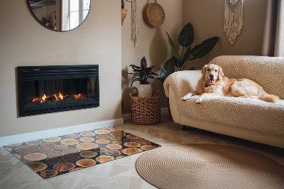 Plaque verre rectangulaire cheminée Boîte à cadre en bois