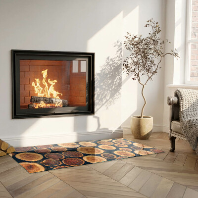 Plaque verre rectangulaire cheminée Boîte à cadre en bois