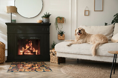 Plaque verre rectangulaire cheminée Boîte à cadre en bois