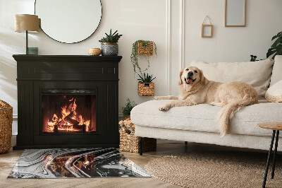 Plaque de sol rectangulaire en verre Motifs abstraits ondulés et linéaires