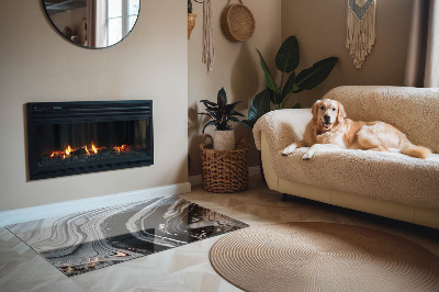 Plaque de sol rectangulaire en verre Motifs abstraits ondulés et linéaires