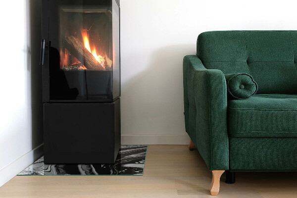 Plaque de sol rectangulaire en verre Motifs abstraits ondulés et linéaires