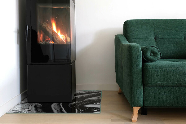 Plaque de sol rectangulaire en verre Motifs abstraits ondulés et linéaires