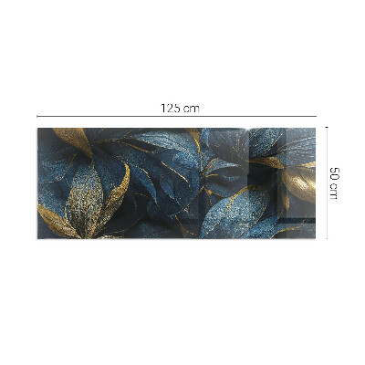 Plaque rectangulaire en verre pour poêle Feuilles élégantes dans la structure