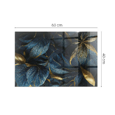 Plaque rectangulaire en verre pour poêle Feuilles élégantes dans la structure