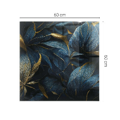 Plaque rectangulaire en verre pour poêle Feuilles élégantes dans la structure