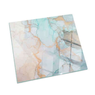 Plaque de sol rectangulaire en verre motif abstrait fluide