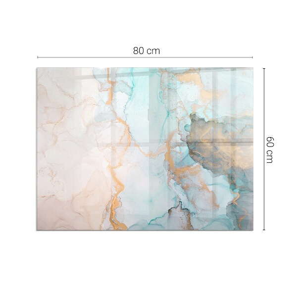 Plaque de sol rectangulaire en verre motif abstrait fluide