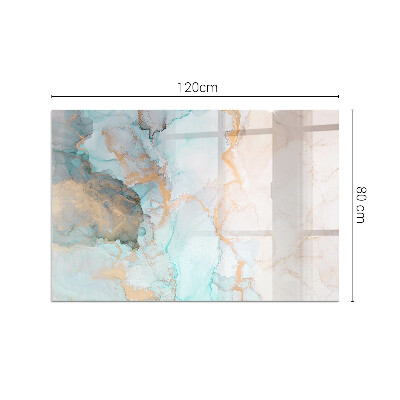 Plaque de sol rectangulaire en verre motif abstrait fluide